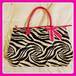 Pink Zebra Tote Bag