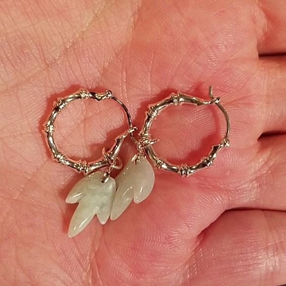 Jade | Lorenzo .925 SS natural jade earrings - Picture 4 of 6