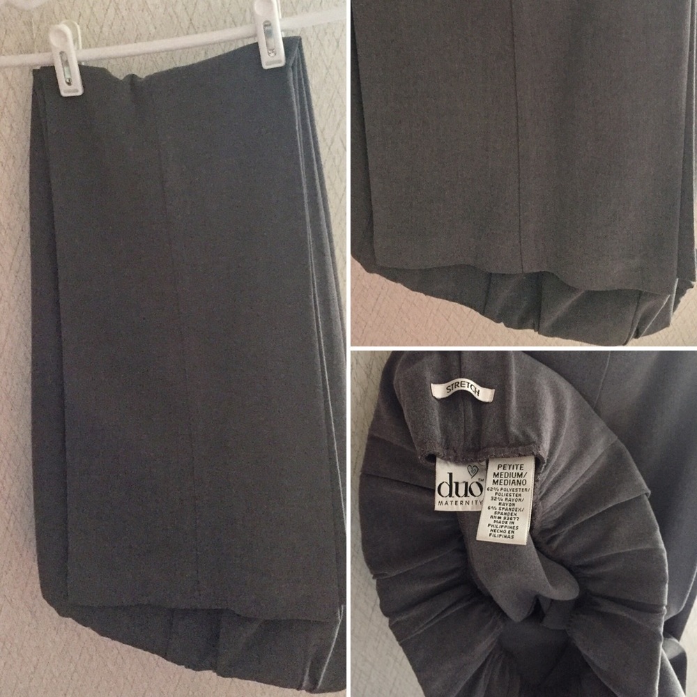 Duo Maternity Petite Grey Dress pants