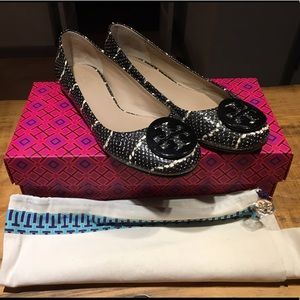 Tory Burch Reva Ballet Mojave Print (black/ivory)