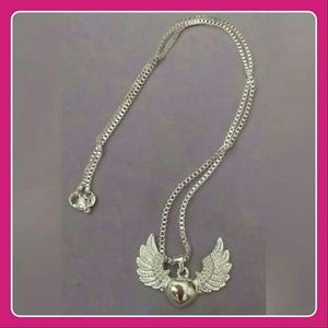 Angel Wings & Heart Necklace