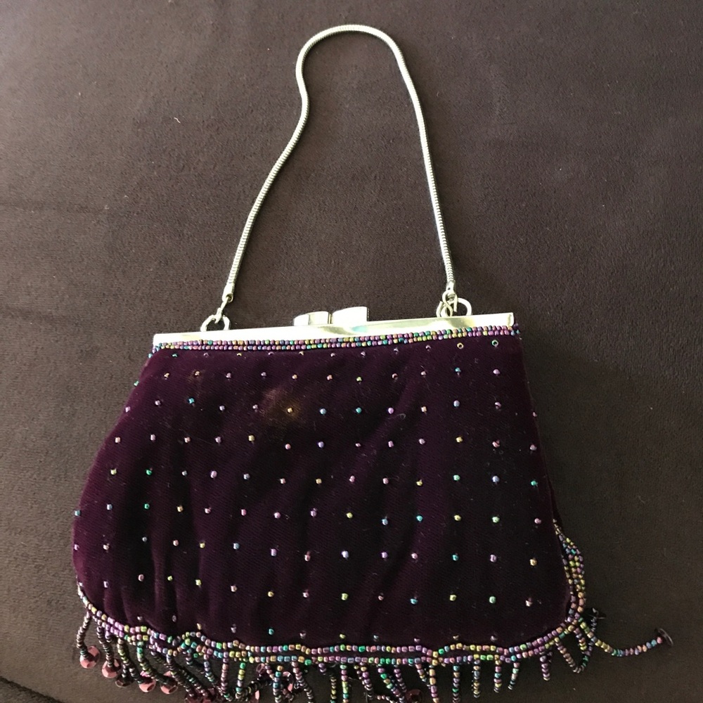 Authentic 1981 Frangi Tie Rack Beaded evening bag