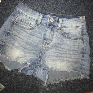 american eagle high wasted jean shorts