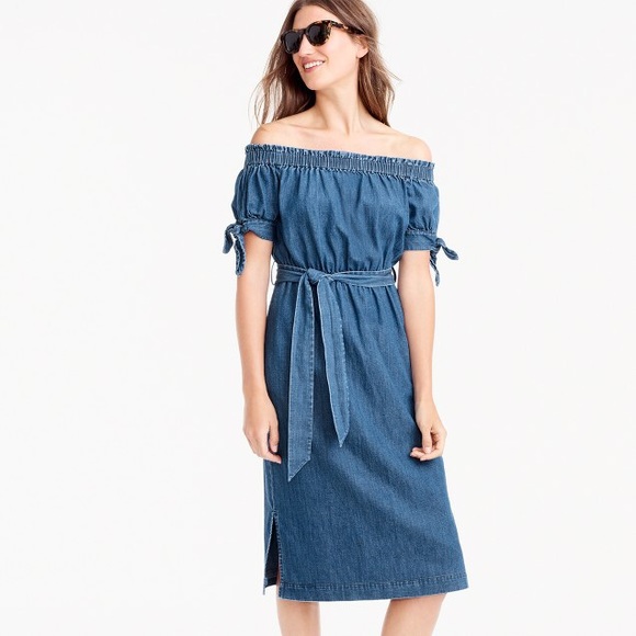 J. Crew Dresses & Skirts - J. Crew Denim Off Shoulder
