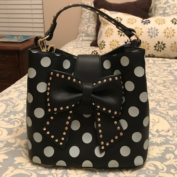 46 off Betsey Johnson Handbags Black and White Betsy Johnson purse