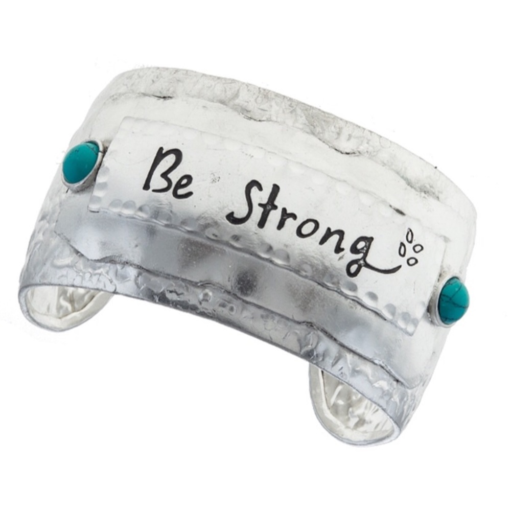 Be Strong Silver • Metal Wrist Cuff