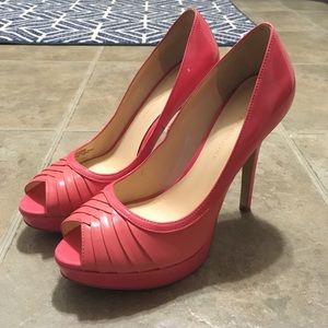 Audrey Brooke coral heels (4.5")