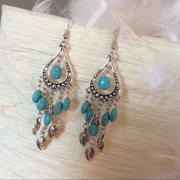 🌺2PC SET NECKLACE & EARRINGS TRIBAL BOHO CHIC LUV - Picture 2 of 6