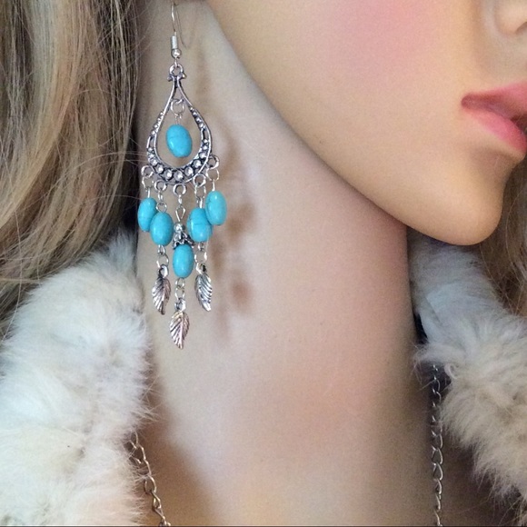 🌺2PC SET NECKLACE & EARRINGS TRIBAL BOHO CHIC LUV - Picture 5 of 6