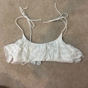 PINK White lace  swimsuit top