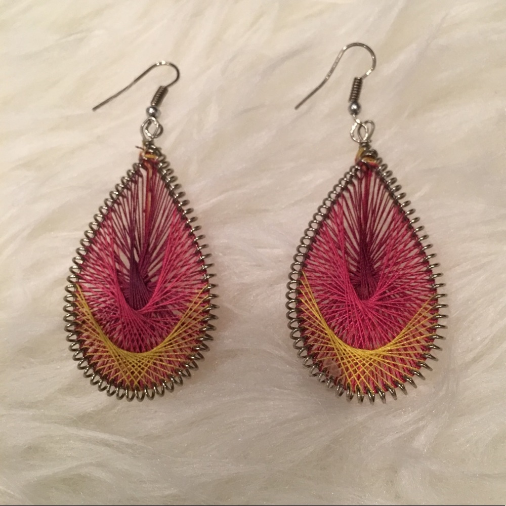 Teardrop Thread Earrings