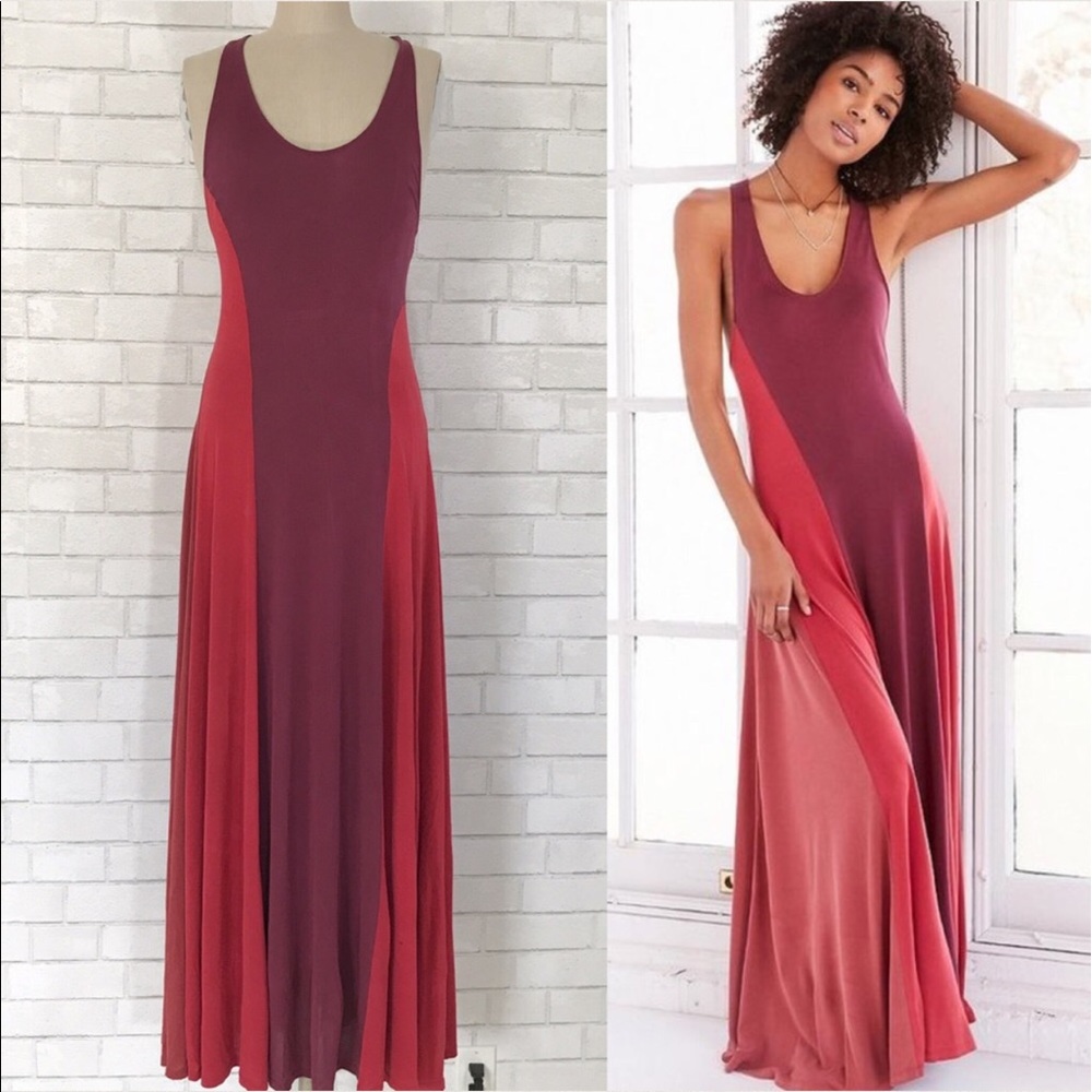 Silence + Noise Color Block Maxi Dress size S