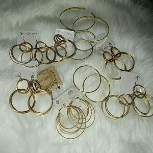 11 pairs of new ear hoops