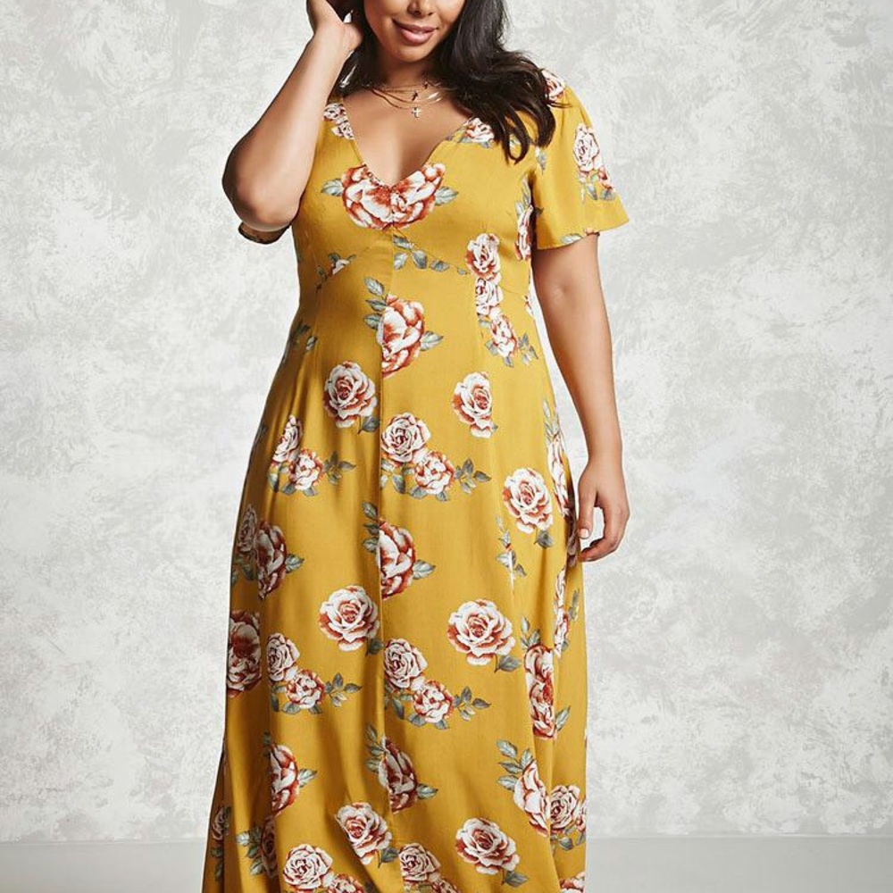 F21 Plus Size Floral Maxi Dress