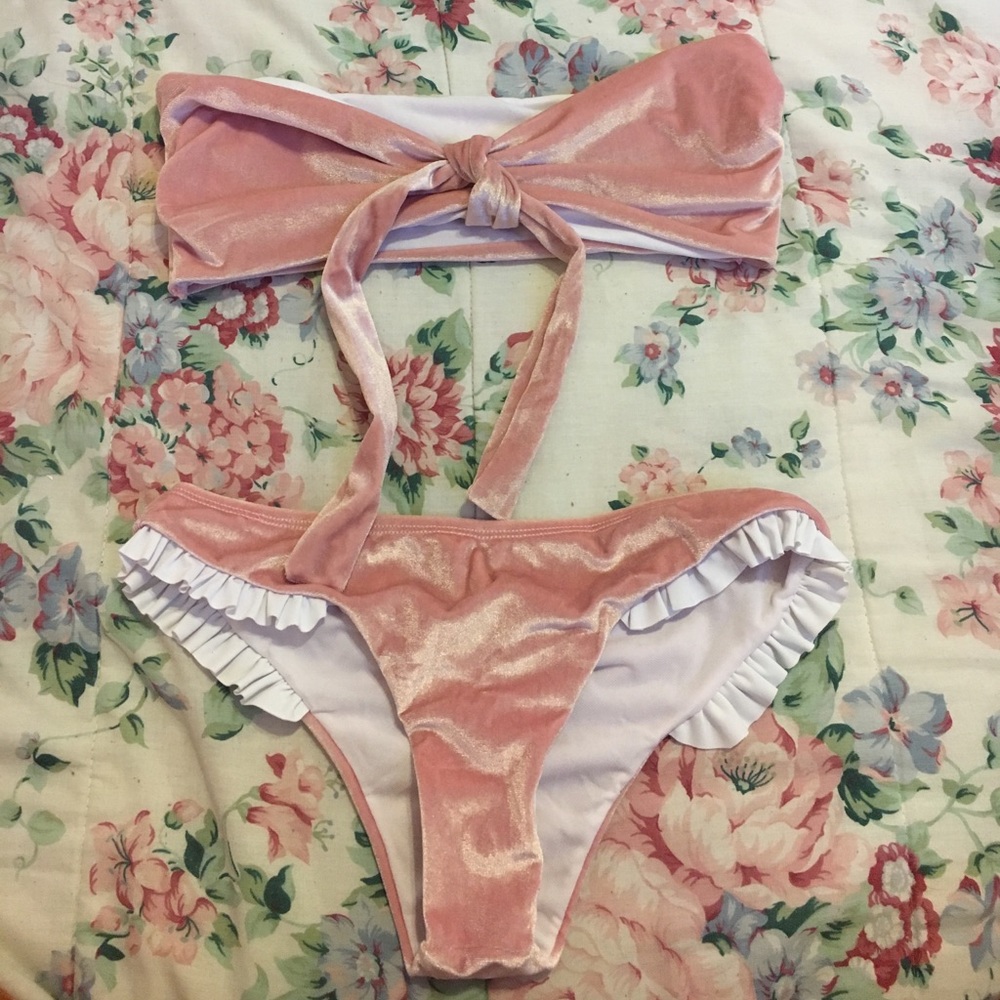 Pink Velvet Bikini