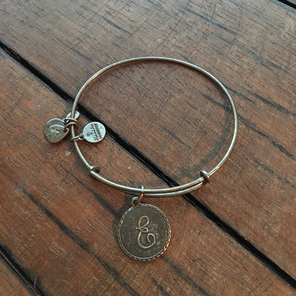 Alex and Ani E Letter charm bracelet