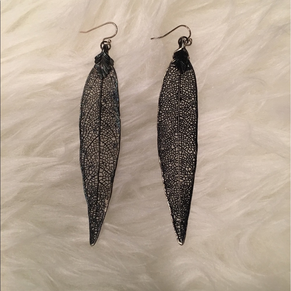 Real Leaf Dipped Earrings