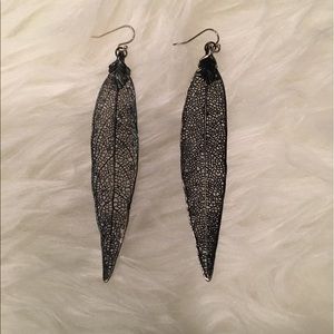 Real Leaf Dipped Earrings