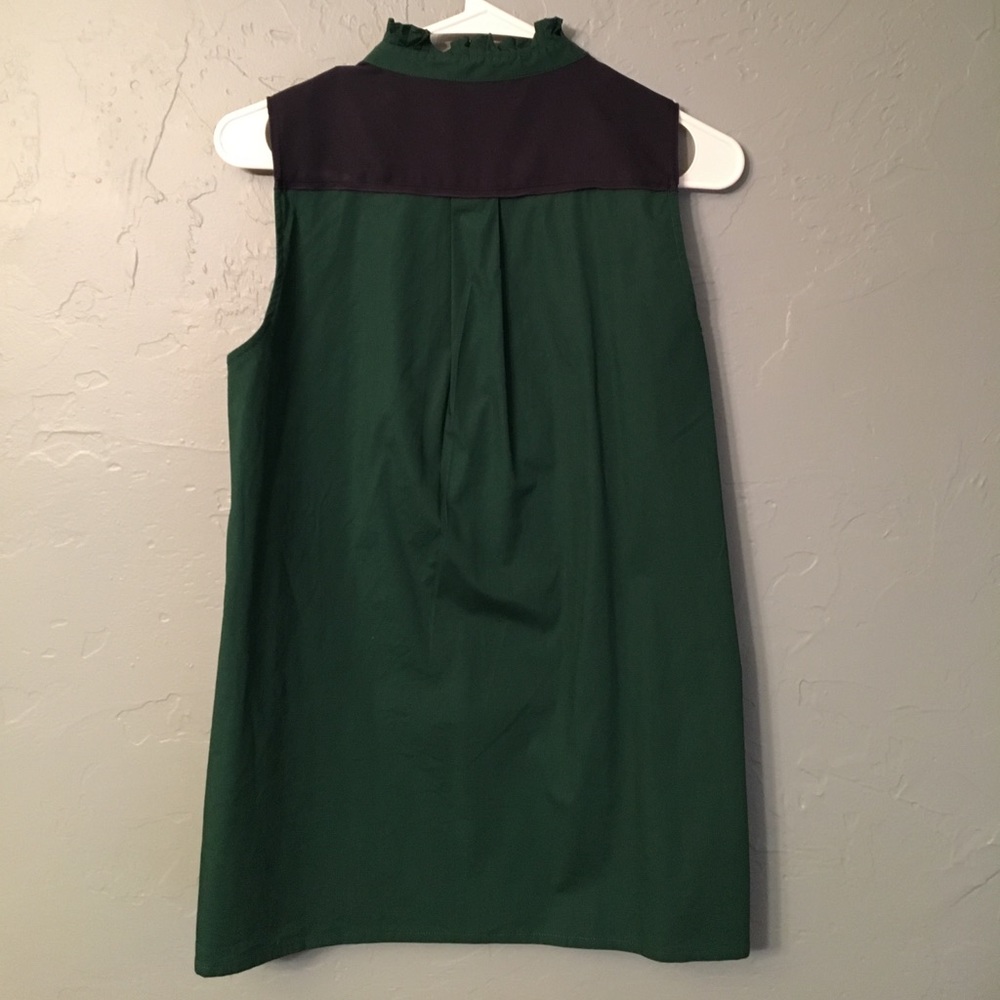 J. Crew Pleated Bib Top - Dark Green - Picture 3 of 4