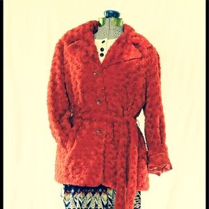Fabulous Red Faux Fur Coat