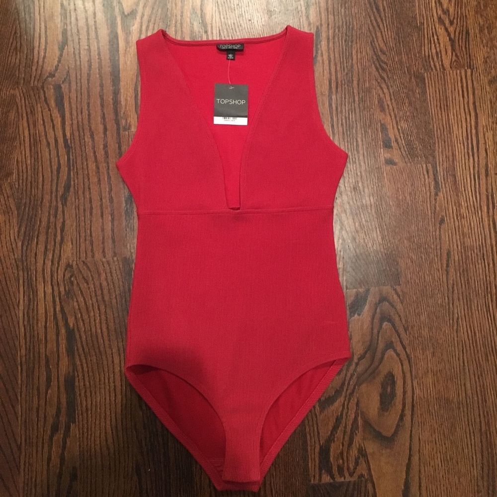 Topshop Red Bodysuit size 6
