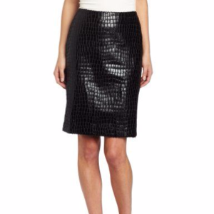 Anne Klein Faux Leather Alligator Pencil Skirt