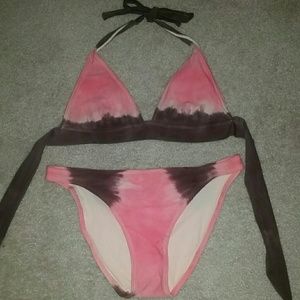 Pink and brown bikini