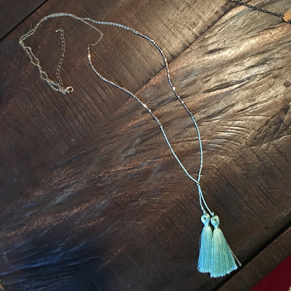 Gold and real tassel necklace