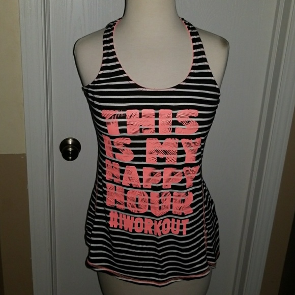 EVCR Tops - STRIPED WORKOUT TANK