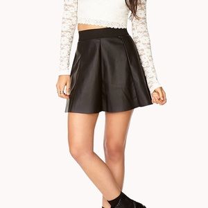 NEW F21 Black leather skirt