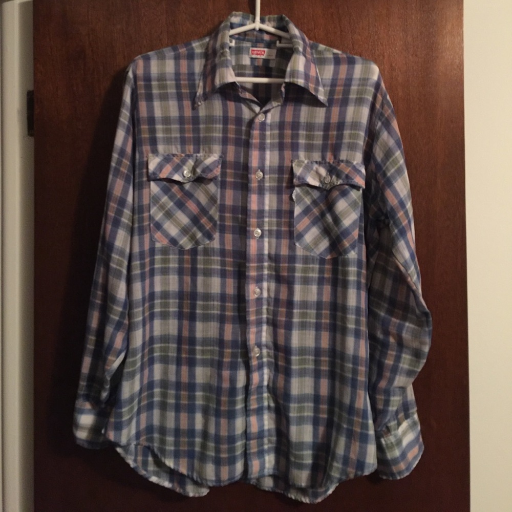 Unisex (L) plaid super thin Levi's button down top
