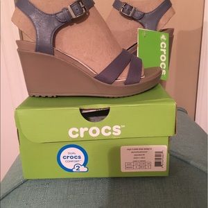 Crocs Women's Leigh II Ankle Strap Wedge Sandals