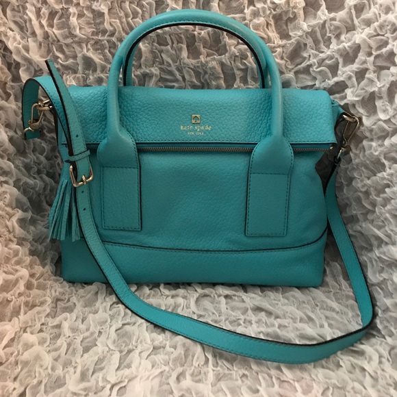 kate spade Bags Kate Spade Turquoise Blue Leather Handbag Poshmark