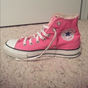 Pink Authentic High Top Converse All Stars, Size 7