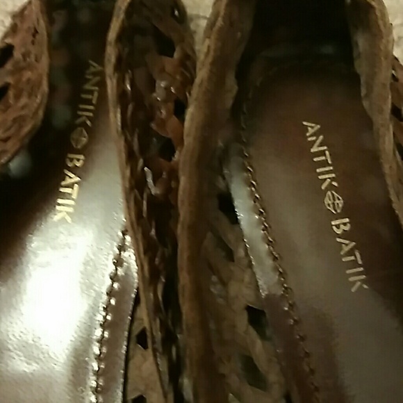 Antik Batik Nina woven leather ballerina browm size 10 - Picture 2 of 6
