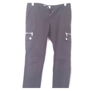 Black MK Ankle Pants w/ Silver Detail