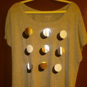 Lane Bryant Gray Short Sleeve Top