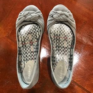 Bamboo grey suede ballet flats