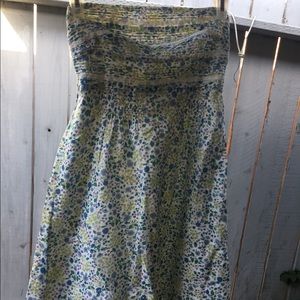 American Eagle Floral Strapless Dress