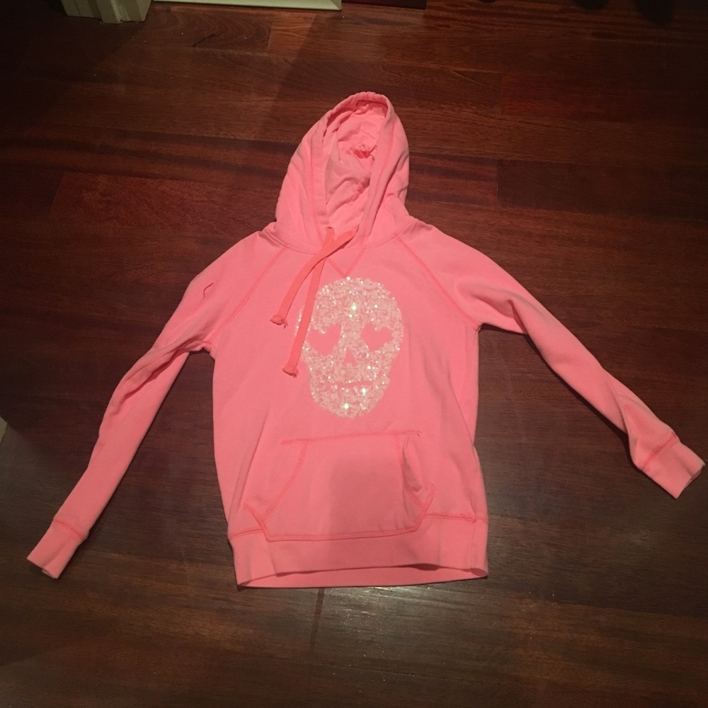 Pink Sweatshirt With Scull
