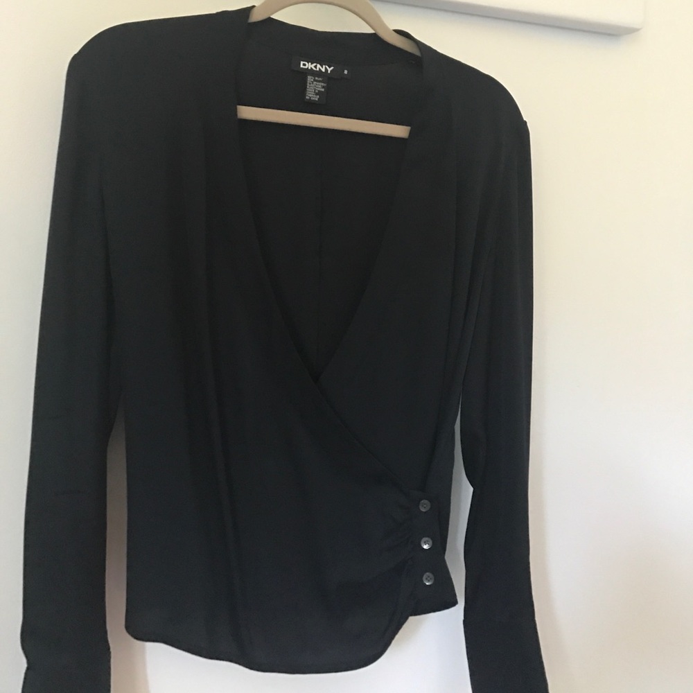 Silk blouse low v neck DKNY