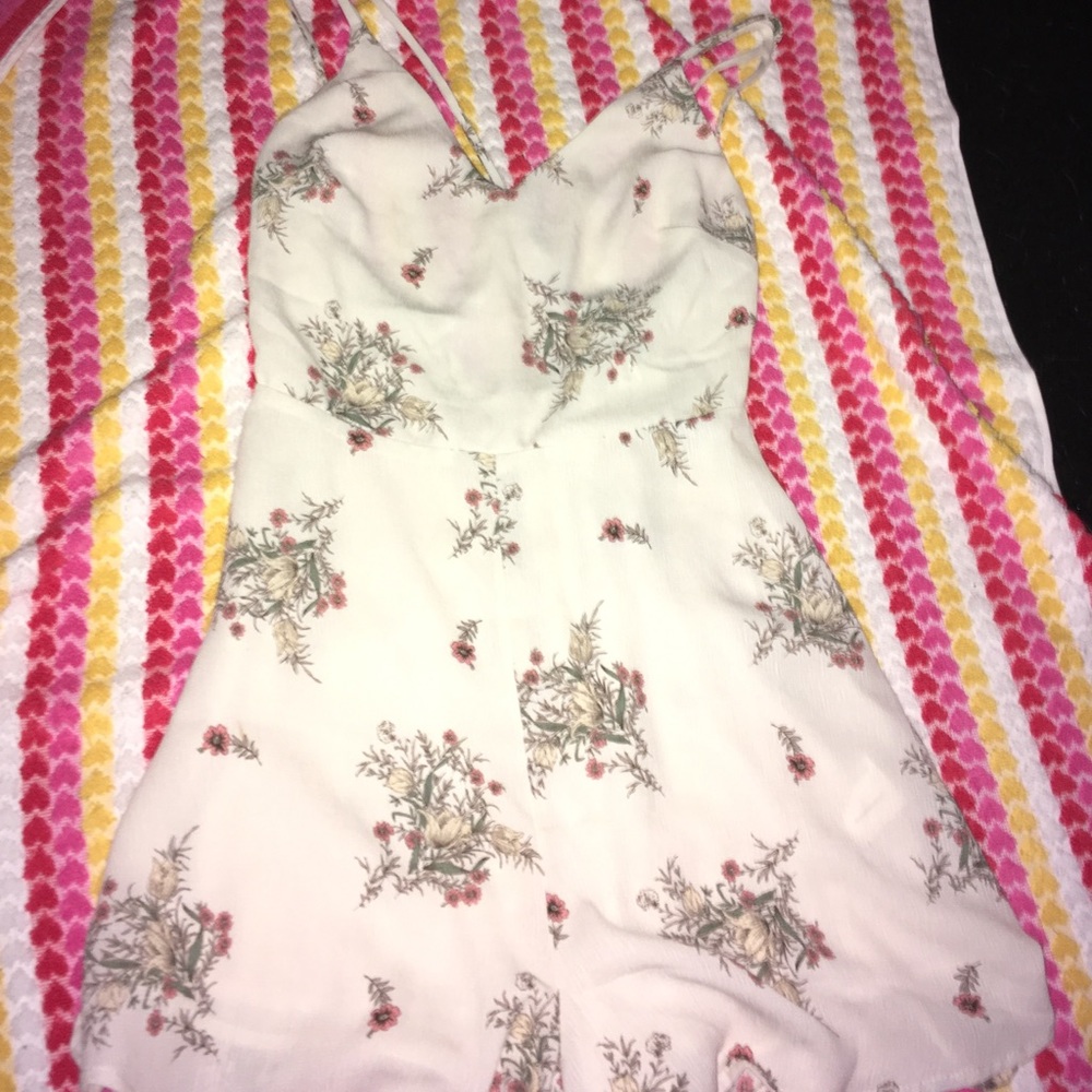 White romper with flowers