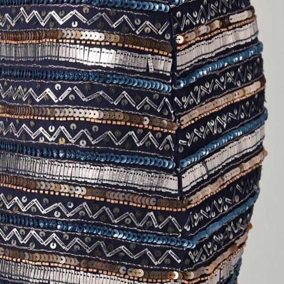 Parker beaded tribal mini skirt - glam silver navy - Picture 2 of 8