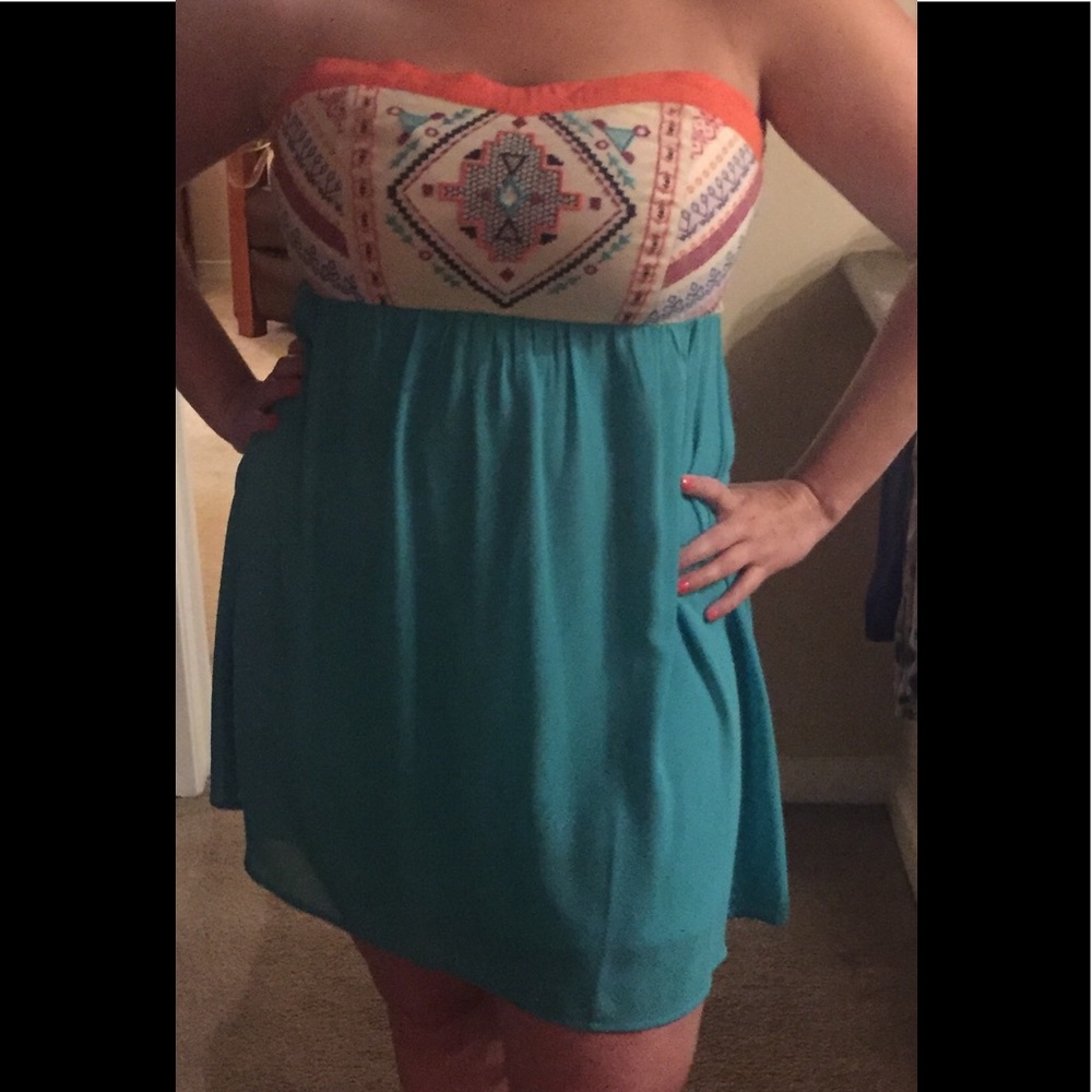 Flying Tomato Dress Aztec Strapless Large