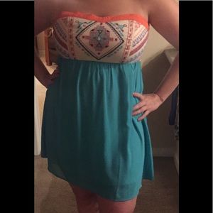 Flying Tomato Dress Aztec Strapless Large