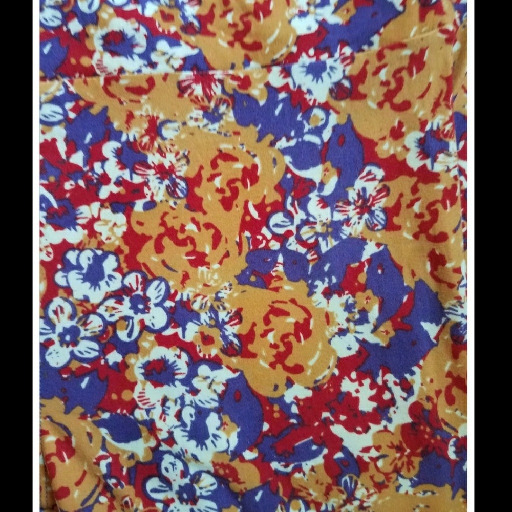 NEW LuLaRoe leggings floral flowers purple TC red
