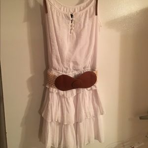 White, Ruffle Dress with Adjustable Straps