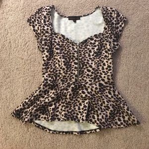 Cheetah print peplum