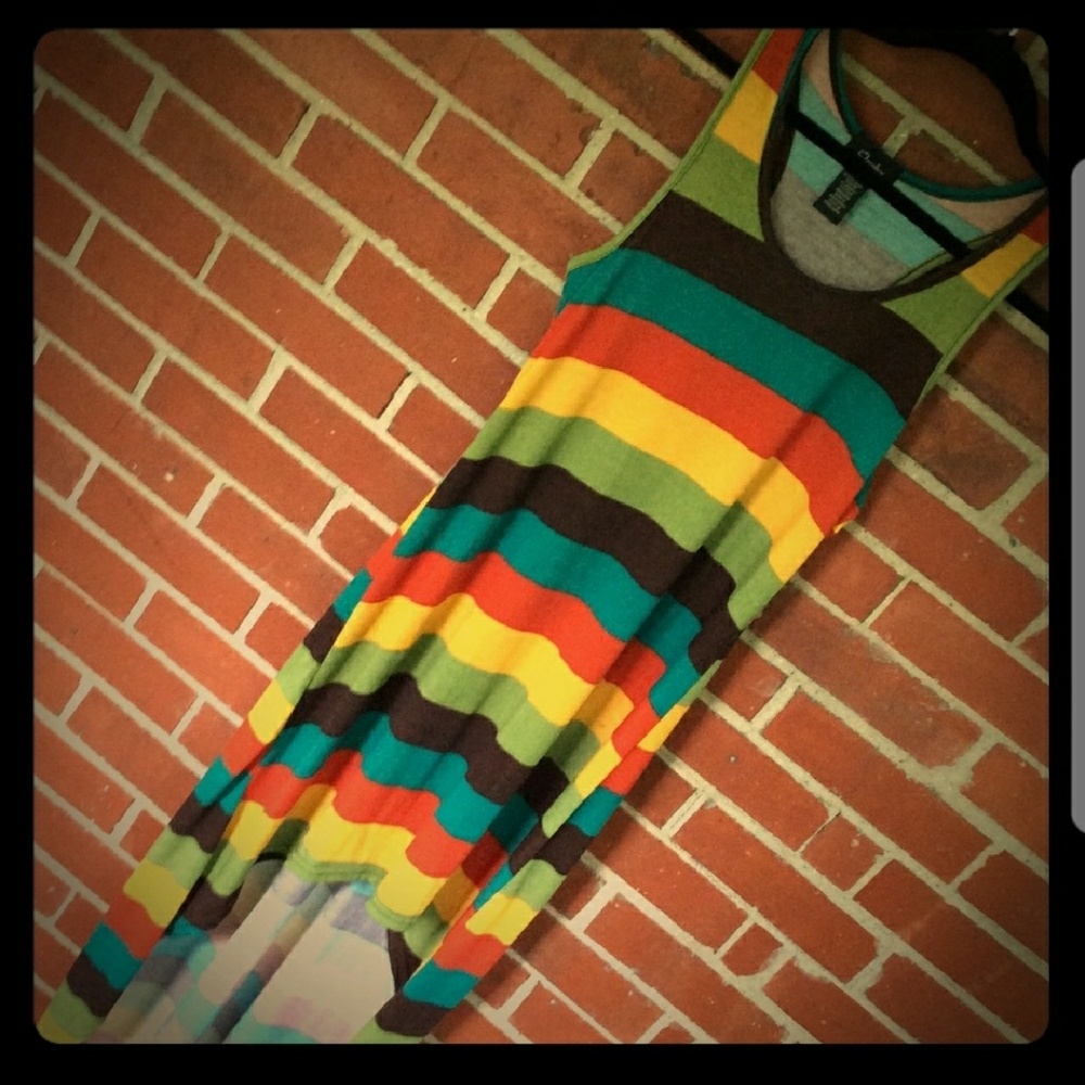 Retro boho reggae chic Hi Low Maxi