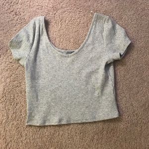 Basic gray crop top